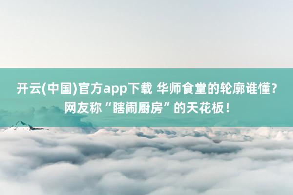 开云(中国)官方app下载 华师食堂的轮廓谁懂？网友称“瞎闹厨房”的天花板！