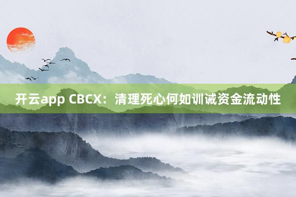 开云app CBCX：清理死心何如训诫资金流动性